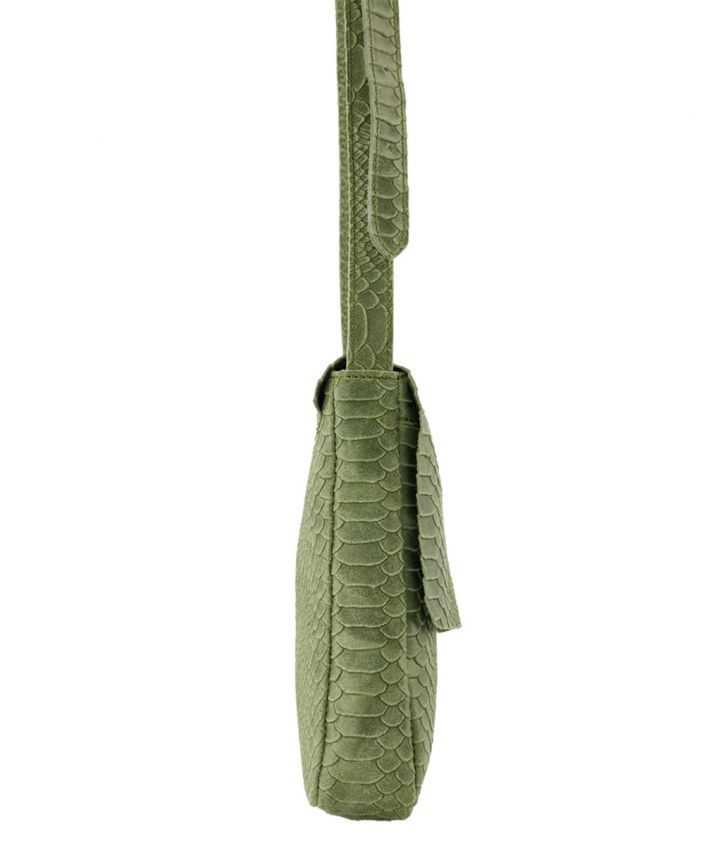 Hailey croco schoudertas in groen