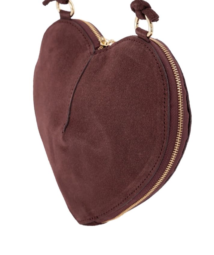 Abby hartvormige crossbodytas in burgundy
