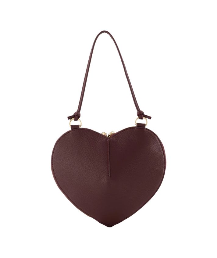 Abby hartvormige crossbodytas in burgundy