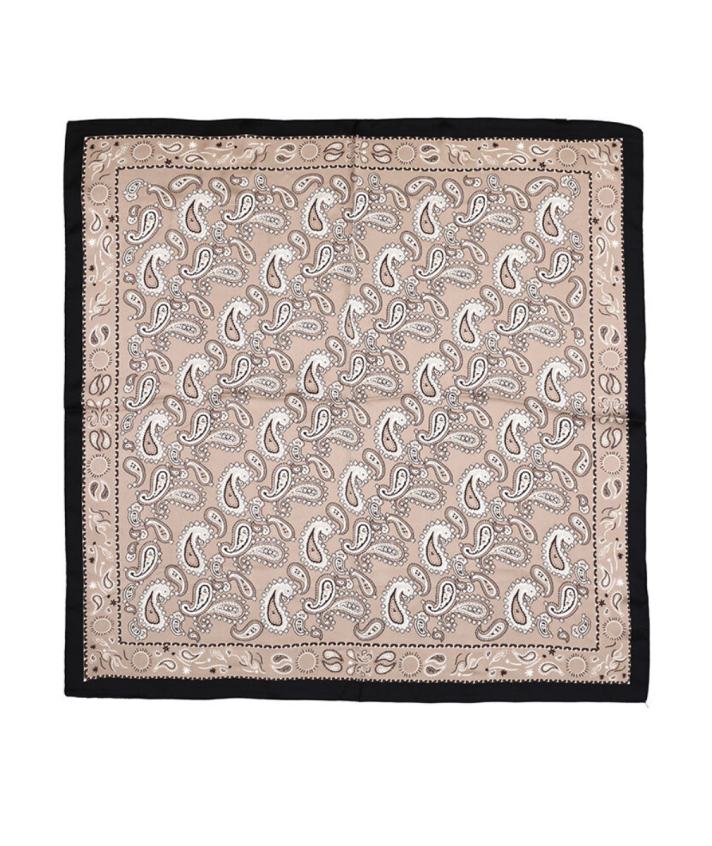 Vierkant satijn sjaaltje met paisley print