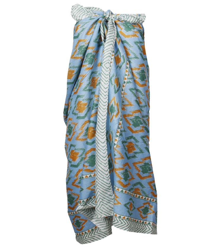 Jolie sarong met Azteken print in blauw