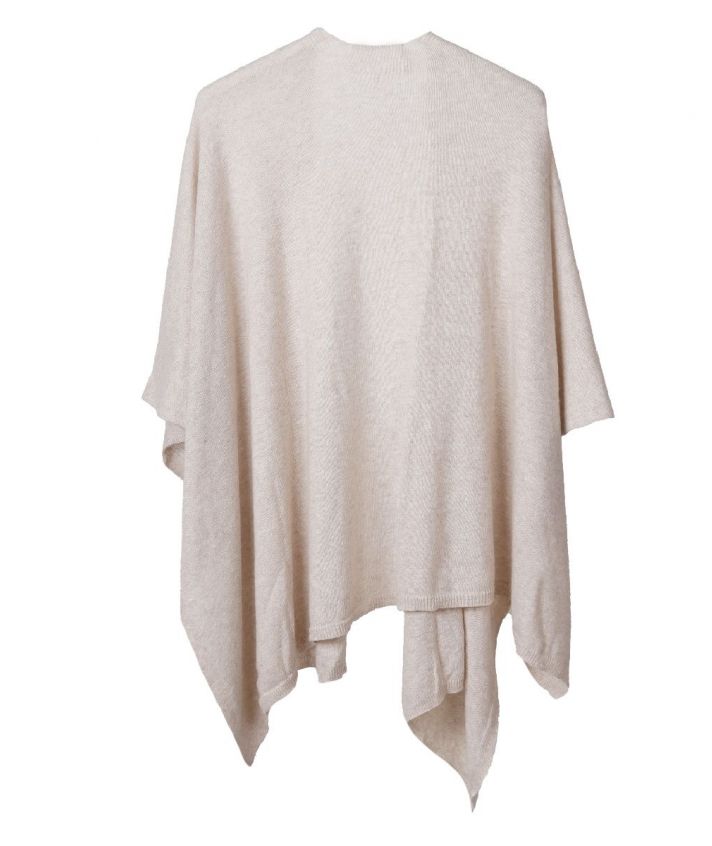 Kasjmier-blend omslagdoek in lichtbeige
