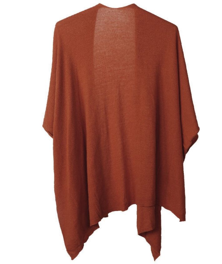 Kasjmier-blend omslagdoek in roest oranje