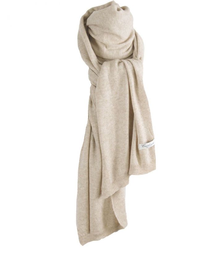 Kasjmier-blend sjaal in lichtbeige