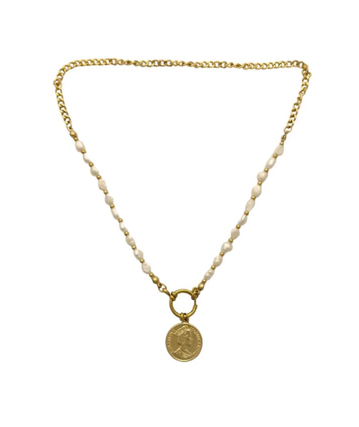 Parelketting met Britse munt