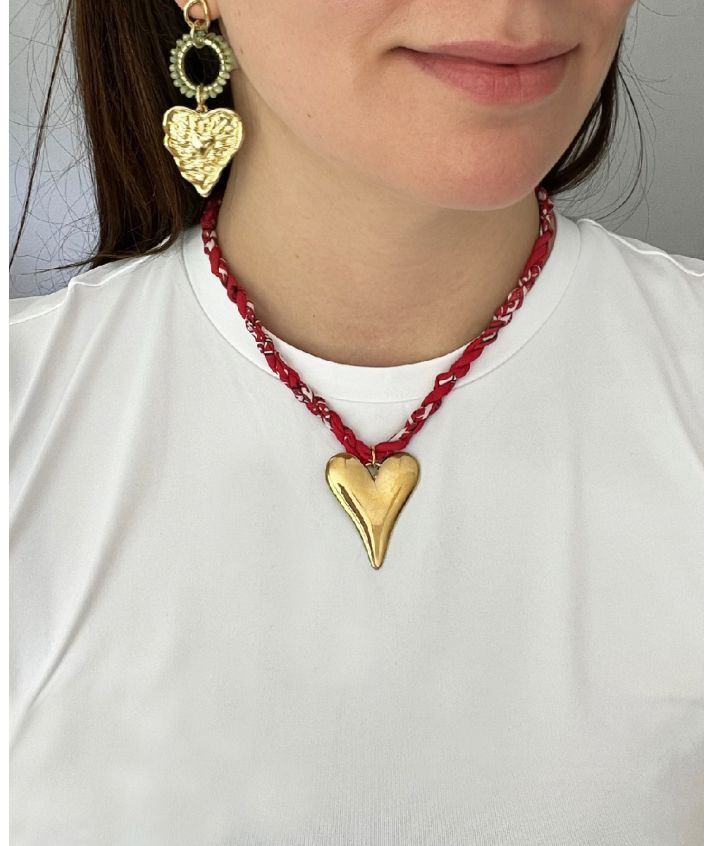Bandana ketting met XL hart