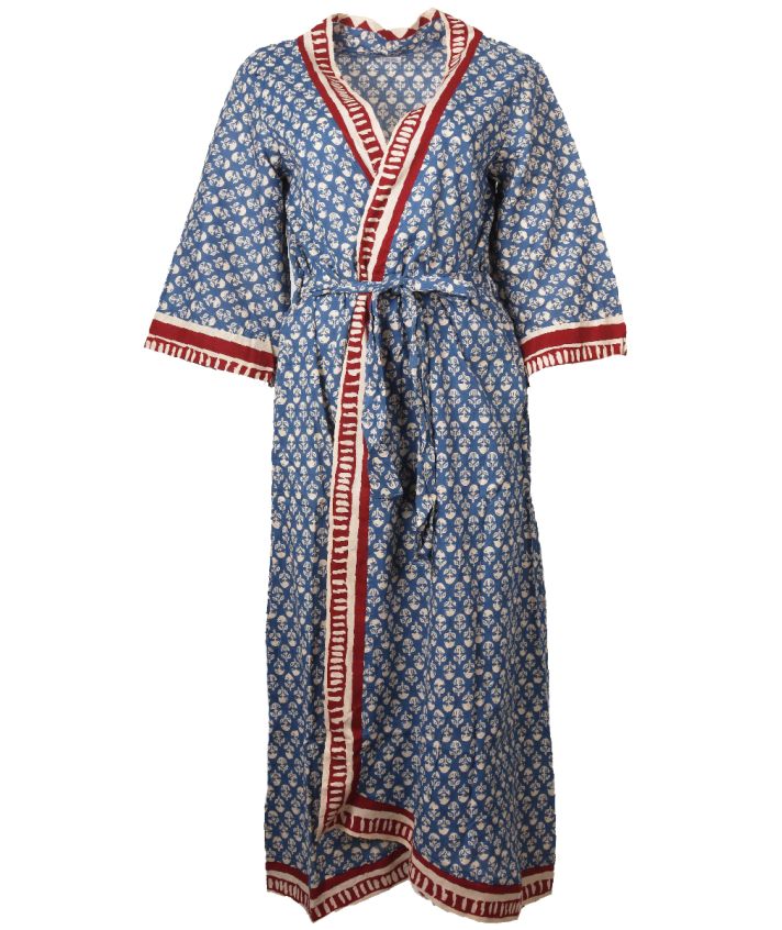Cassie katoenen kimono in donkerblauw