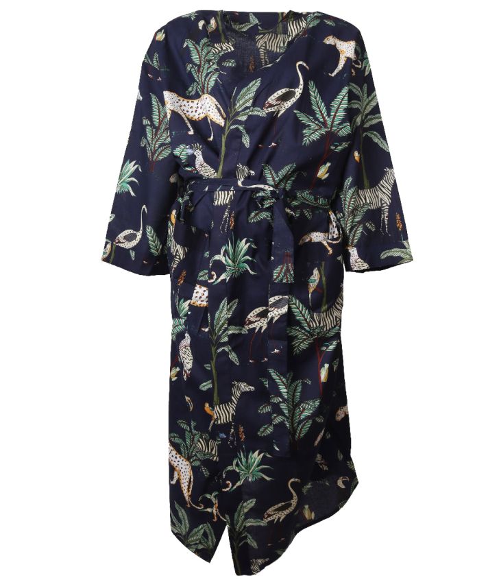 Kimono met tropische dierenprint