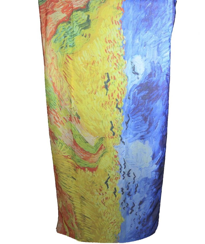 Sjaal met print ''Korenveld met kraaien'' van Gogh