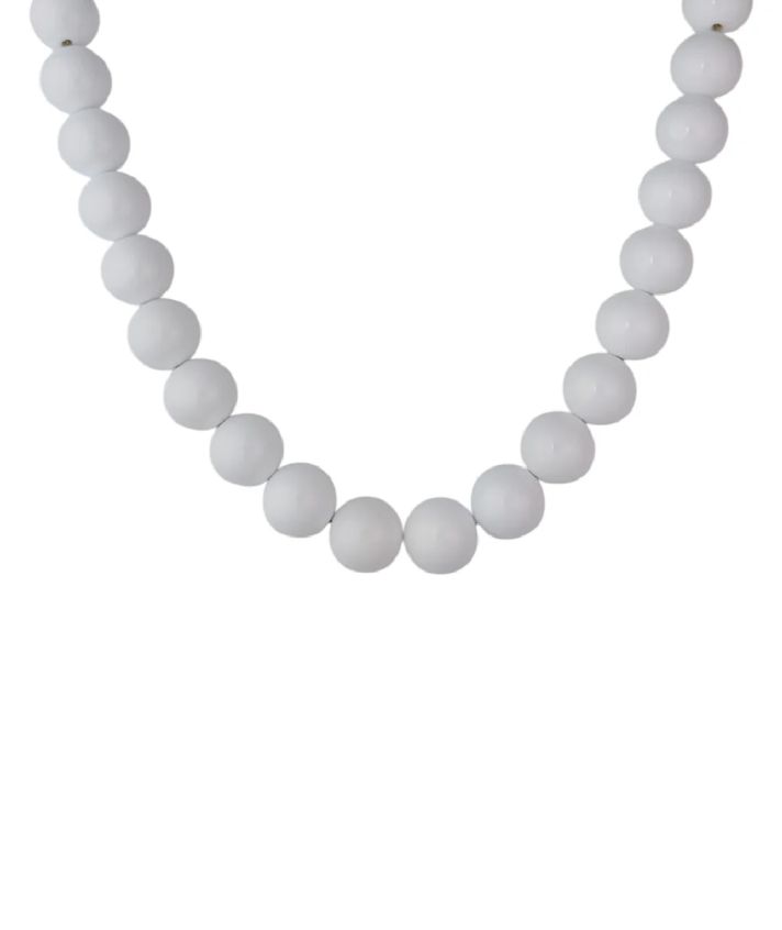 Statement kralenketting in wit