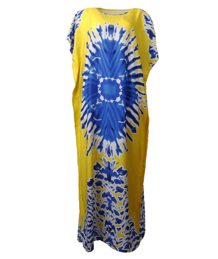 Lange koeldragende kaftan in geel