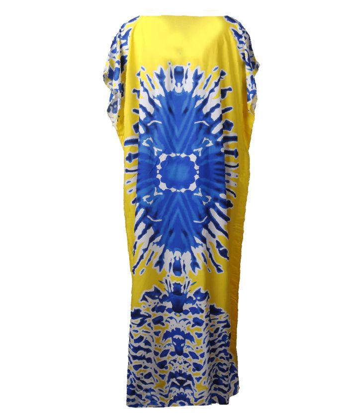 Lange koeldragende kaftan in geel
