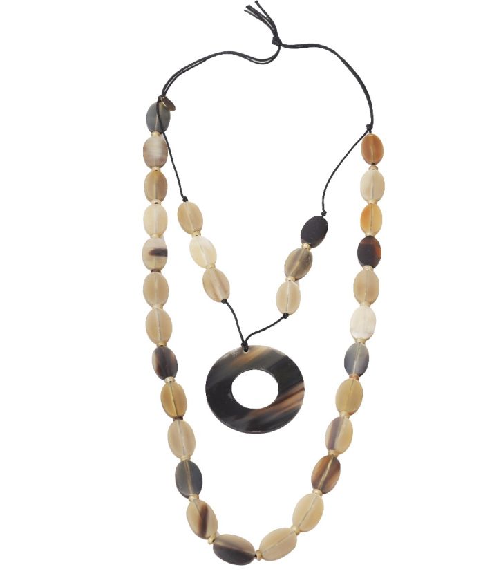 Lange statement ketting in bruintinten