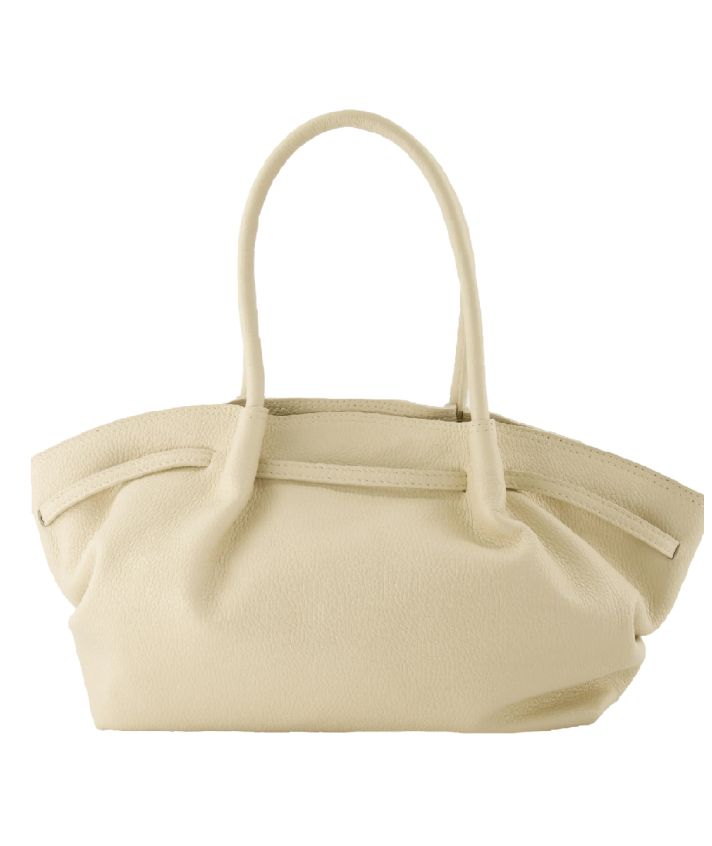 Mila lederen schoudertas in beige