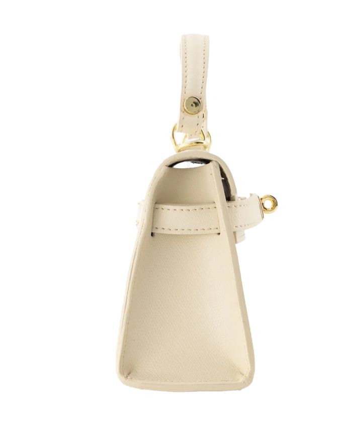 Livia lederen handtas in lichtbeige
