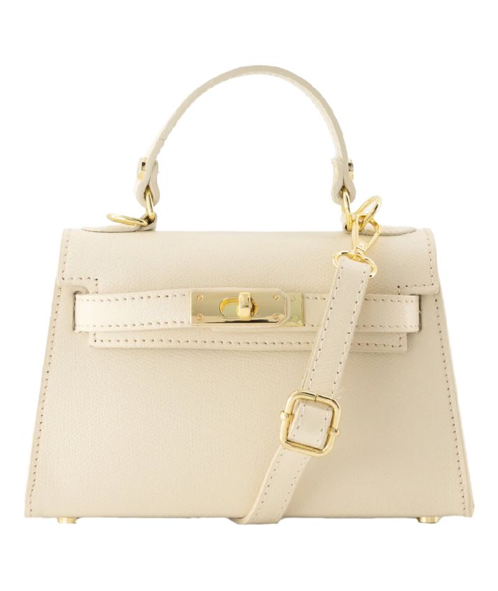 Livia lederen handtas in lichtbeige