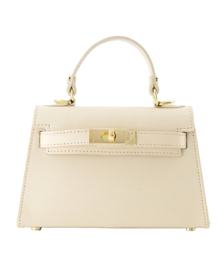 Livia lederen handtas in lichtbeige