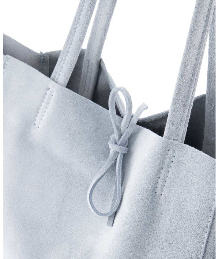 Suède shopper in zachtblauw