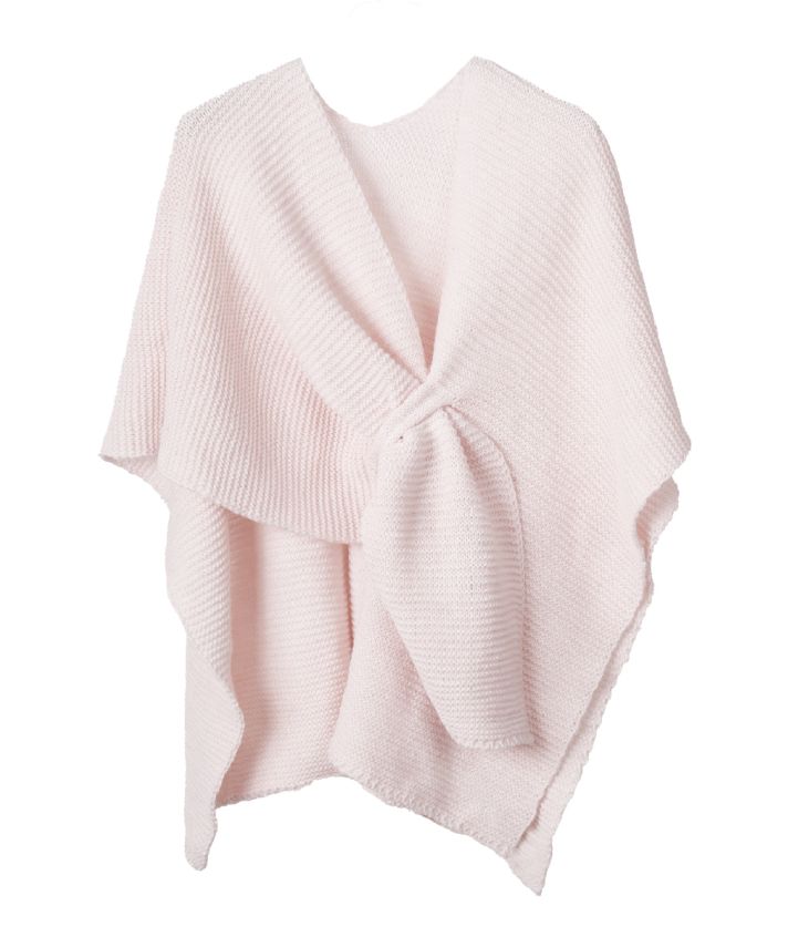 Alpaca-blend omslagdoek in zachtroze met lus