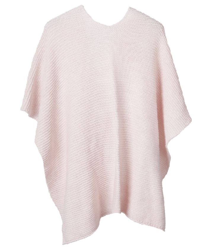 Alpaca-blend omslagdoek in zachtroze met lus