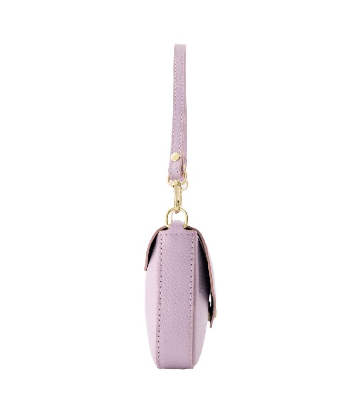 Leren envelop clutch in de kleur lila