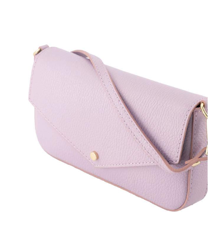 Leren envelop clutch in de kleur lila