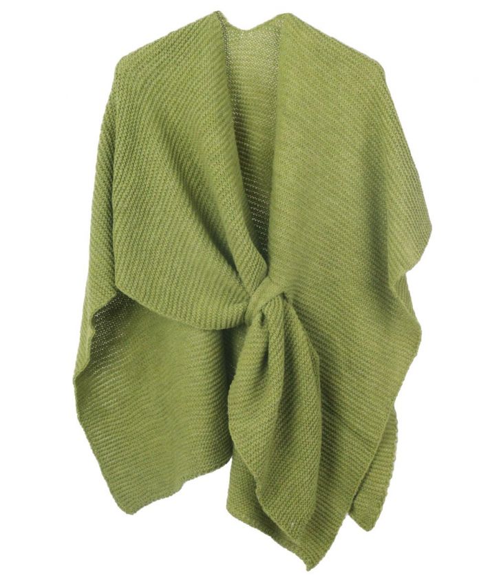 Alpaca-blend in limegroen omslagdoek met lus