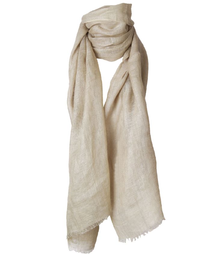 Linnen sjaal in de kleur taupe