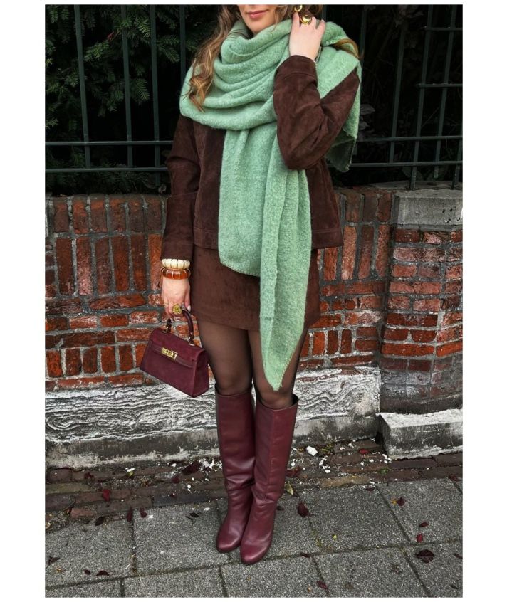 Livia handtas met suède & leer