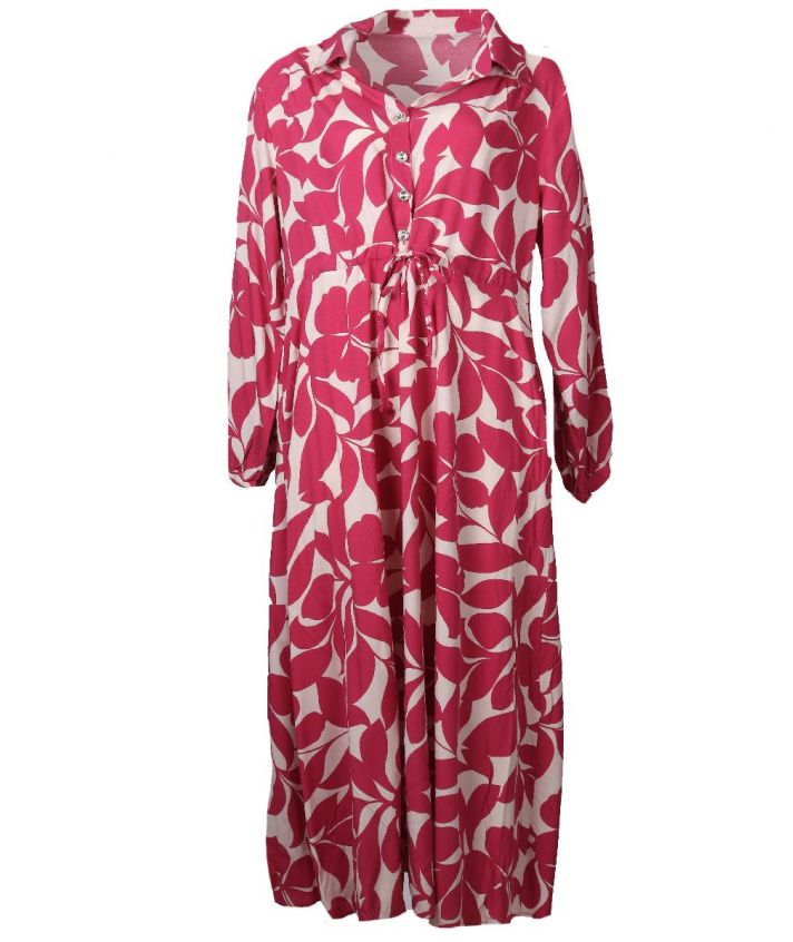 Maxi-jurk met print in fuchsia
