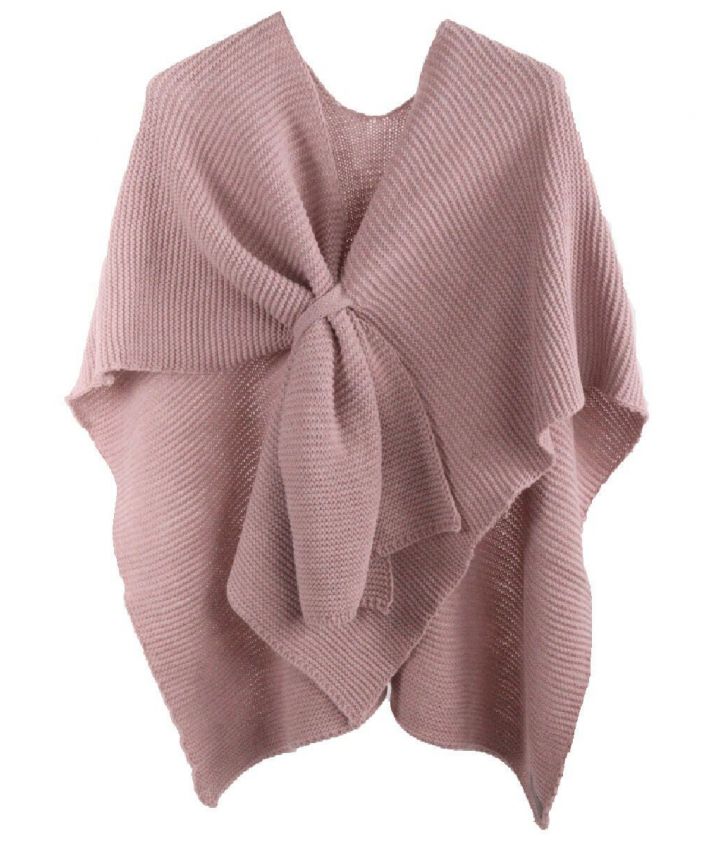 Alpaca-blend in oudroze omslagdoek met lus