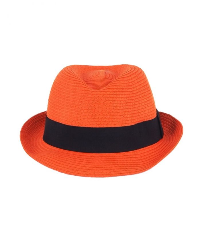 Oranje fedora hoed