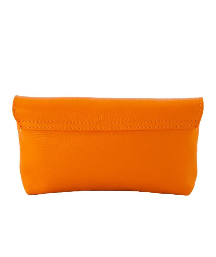 Helene lederen clutch in oranje