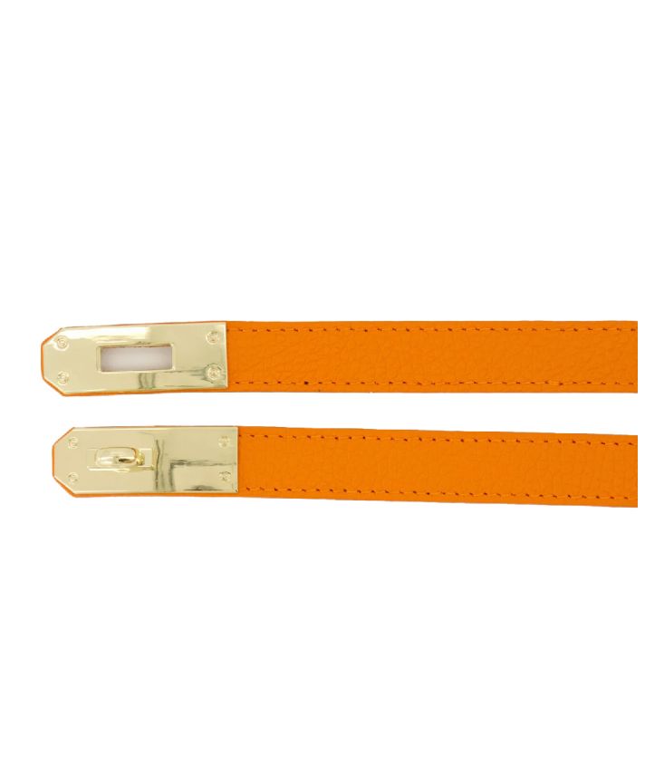 Luna leren riem in oranje