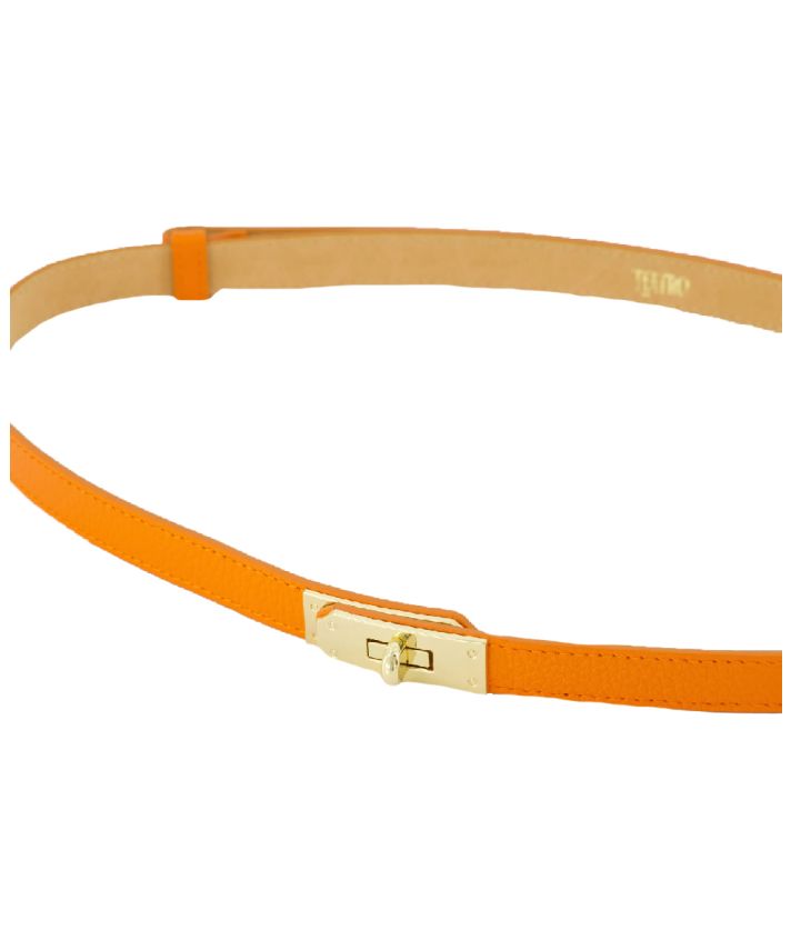 Luna leren riem in oranje