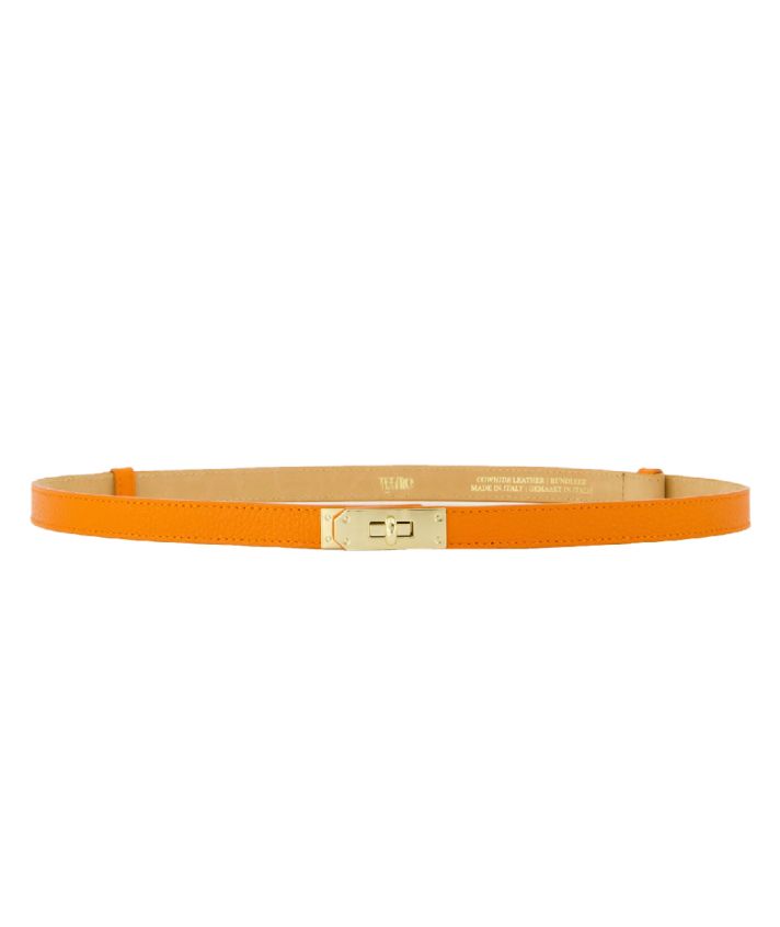 Luna leren riem in oranje