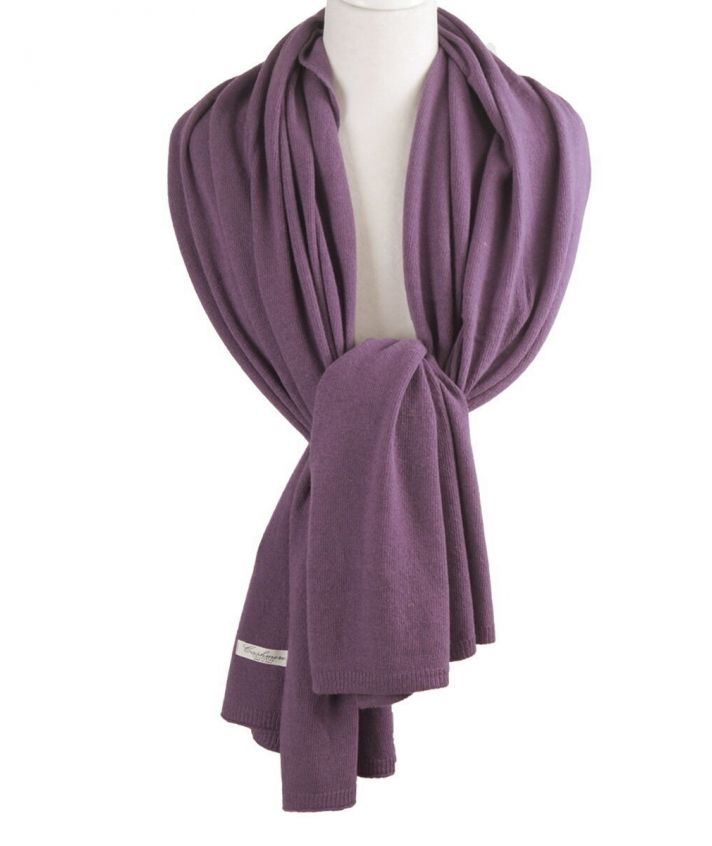 Kasjmier-blend sjaal/omslagdoek in de kleur mauve 