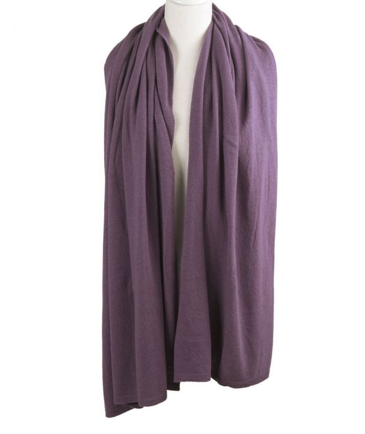 Kasjmier-blend sjaal/omslagdoek in de kleur mauve 