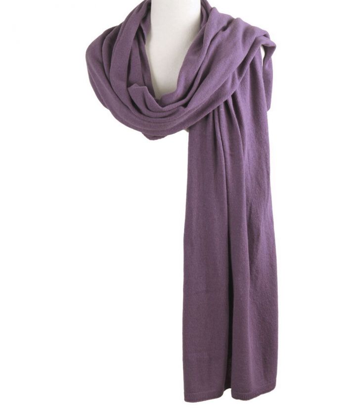 Kasjmier-blend sjaal/omslagdoek in de kleur mauve 