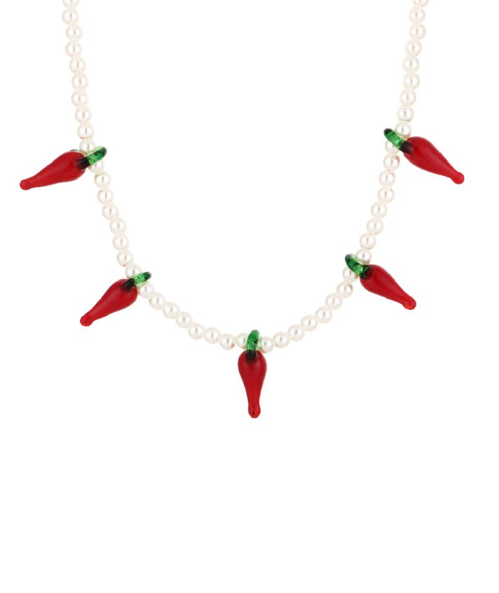 Parelketting met rode pepers 