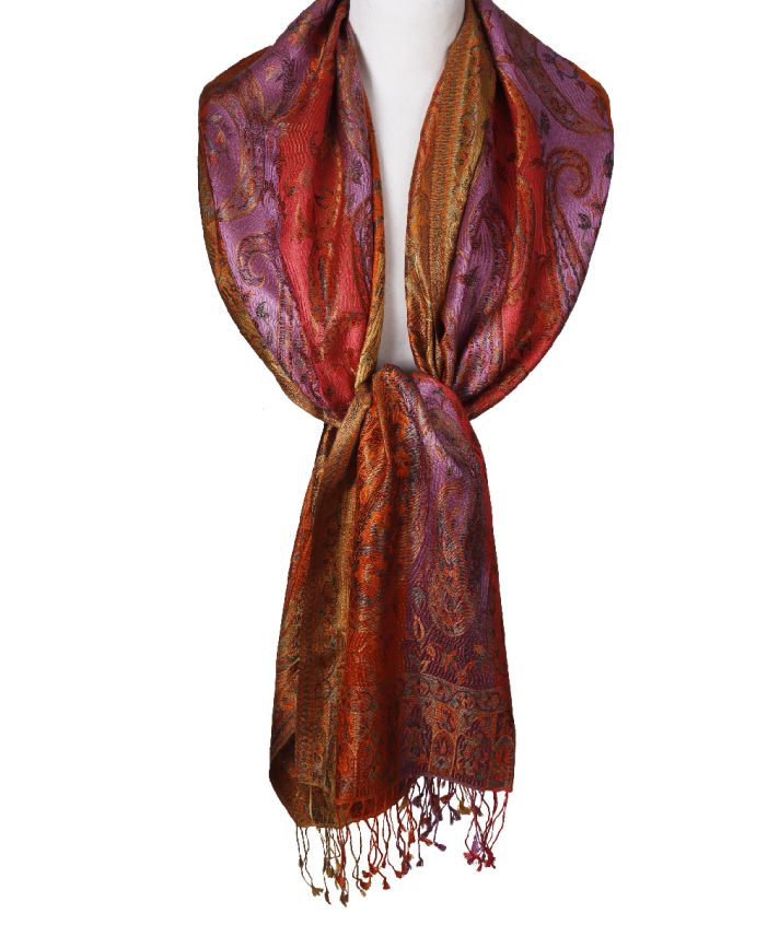 Kleurrijke zijde pashmina sjaal