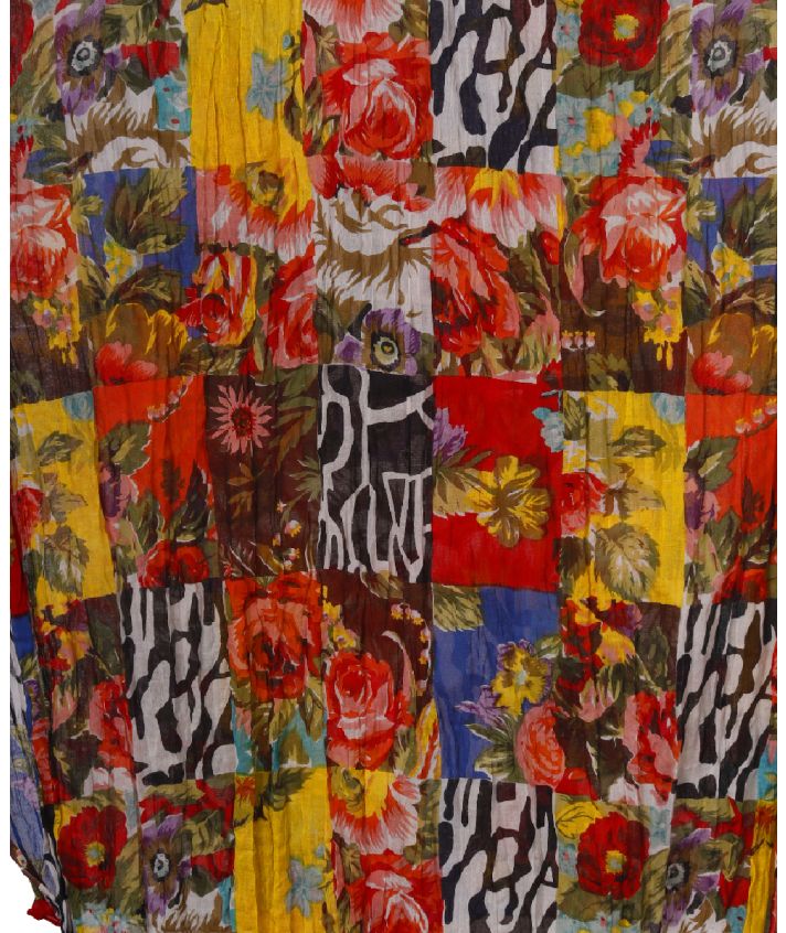 Katoenen sjaal met patchwork print