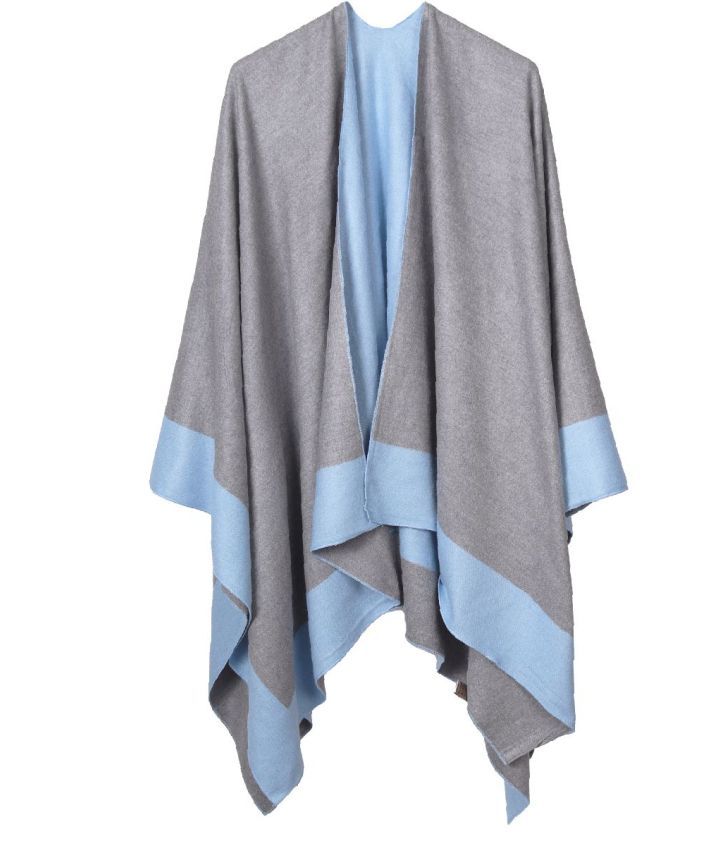 Reversibele omslagdoek in lichtblauw-grijs