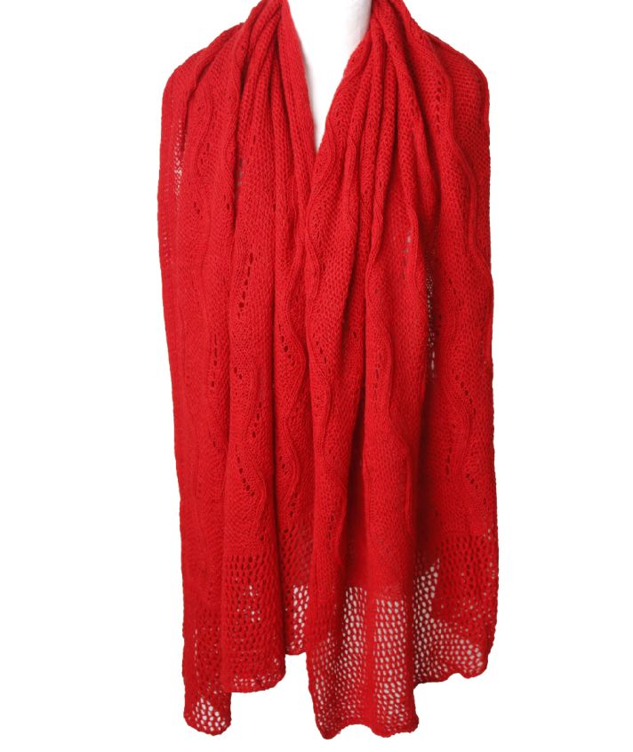 Claire Omslagdoek – gehaakt in rood