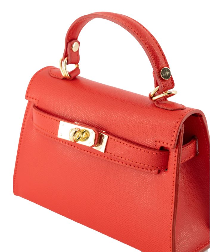 Livia lederen handtas in rood