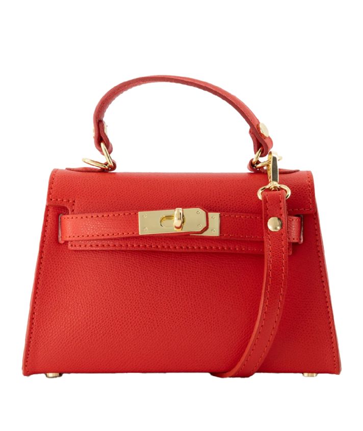 Livia lederen handtas in rood