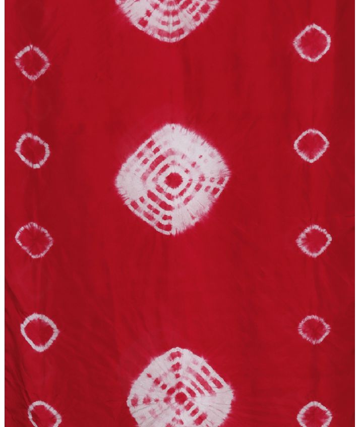 Rode zijde sjaal met batik print