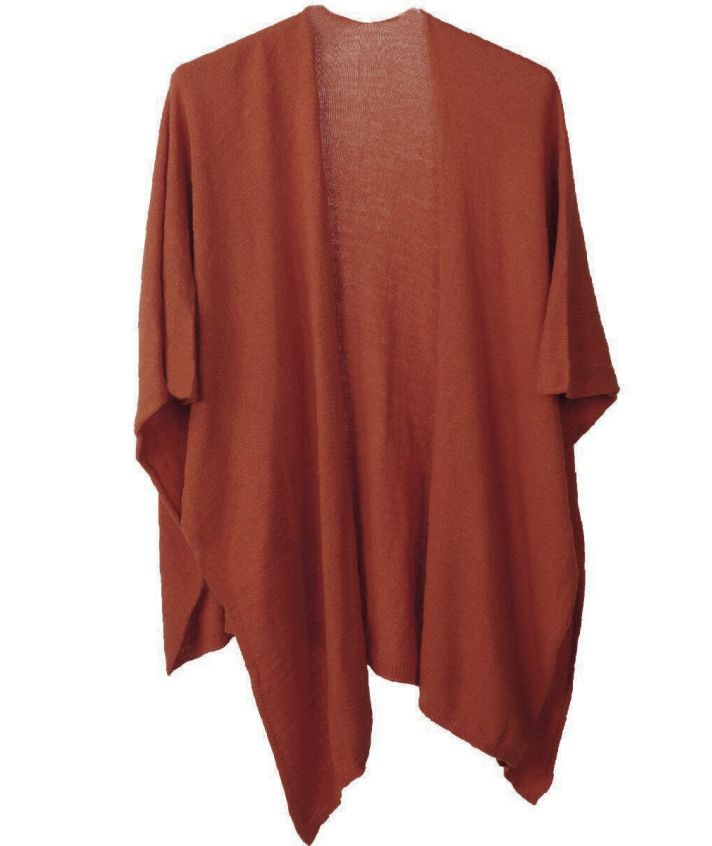 Kasjmier-blend omslagdoek in roest oranje