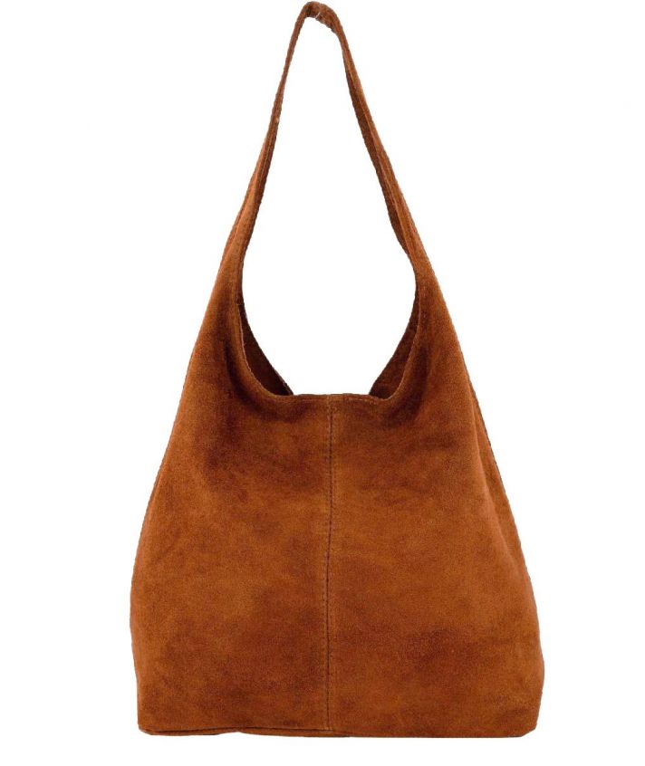 Donker-oranje shopper met rits