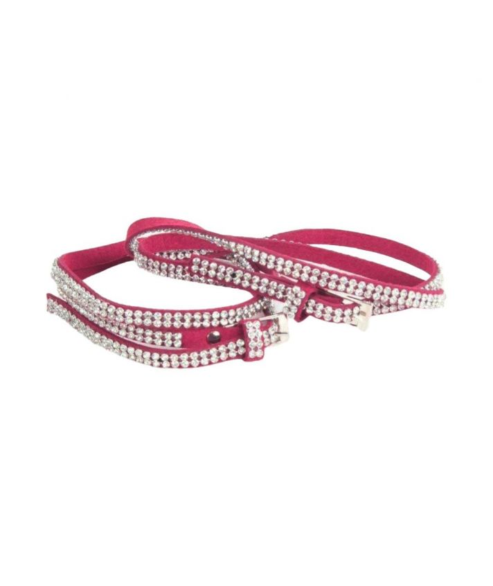 Roze laars riempje met strass-steentjes